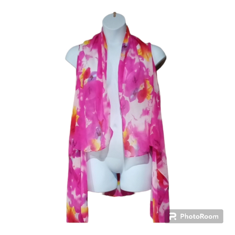 Pink floral sheet cover up
